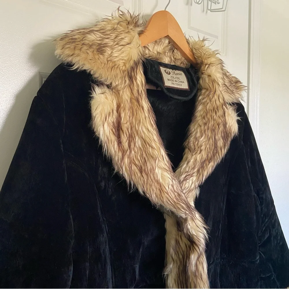 Vintage Phoenix Faux Suede and Fur Penny Lane Coat 2X-3X - Picture 4 of 13